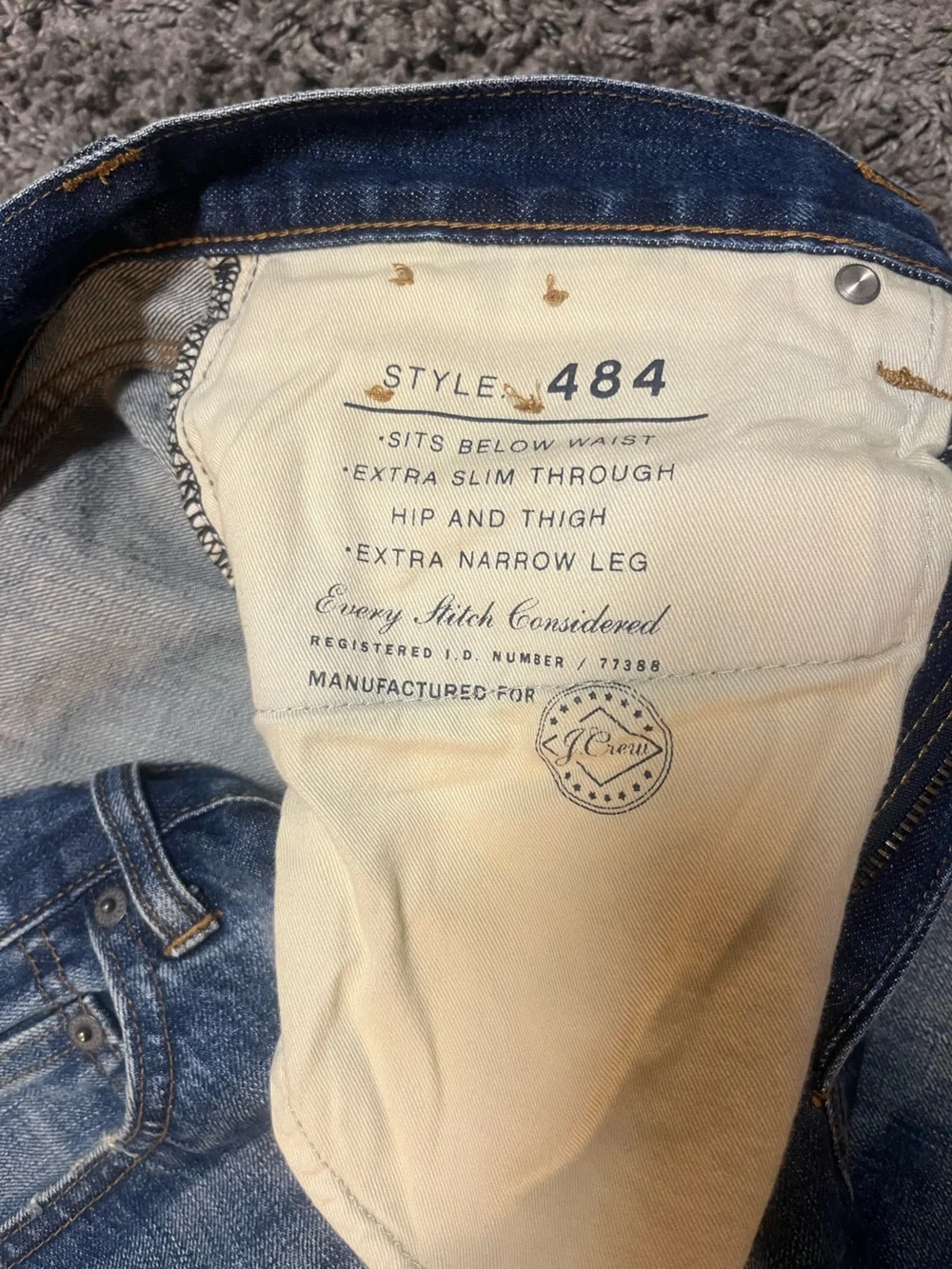 J. Crew Men's Slim Straight Light Wash Blue Jeans